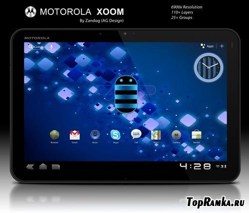 Motorola Xoom Tablet .PSD