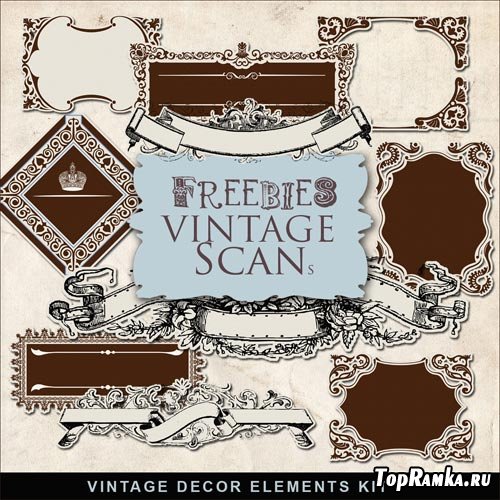 Scrap-kit - Vintage Decor Elements Set