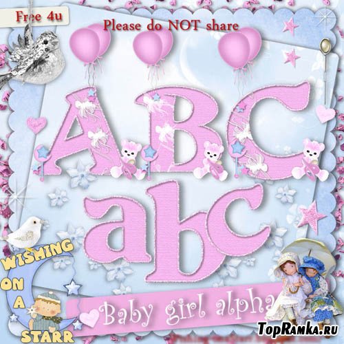 Scrap-kit - Baby girl alpha lowercase