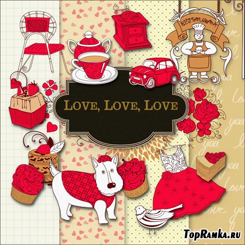 Scrap-set - Love, Love, Love
