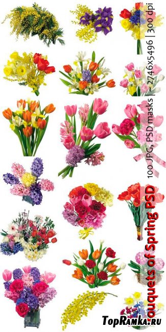 Bouquets of Spring PSD