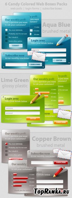 Colored Web Boxes - PSD Templates