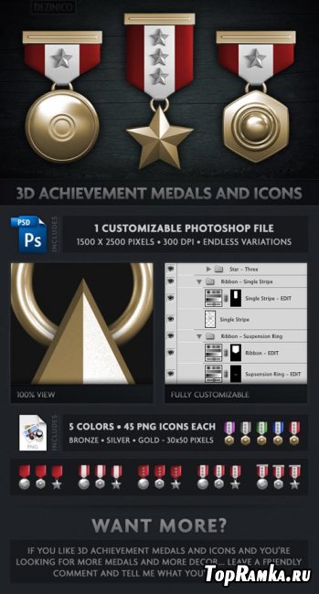 GraphicRiver - 3D Achievement Medals and Icons