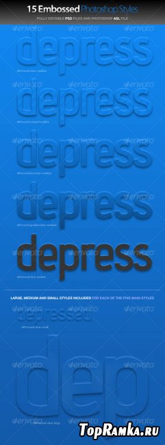dePressed - Embossed Photoshop Styles - GraphicRiver