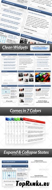 Clean Widgets Designs.For High-Content Sites [GraphicRiver]