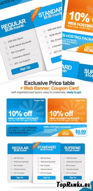 GraphicRiver Exclusive Pricing Table + Web Banner & Coupon Card