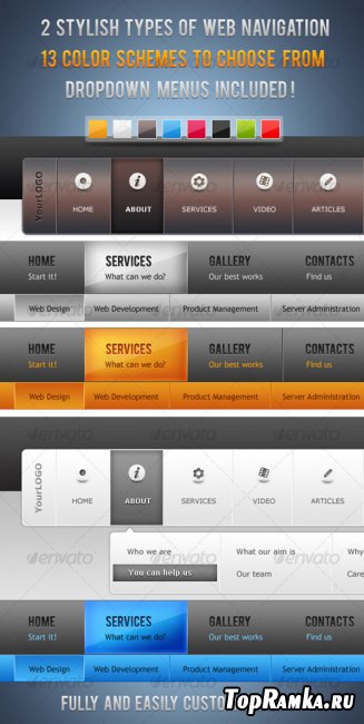 Web Navigation Pro - Modern & Clean Web Menus - GraphicRiver