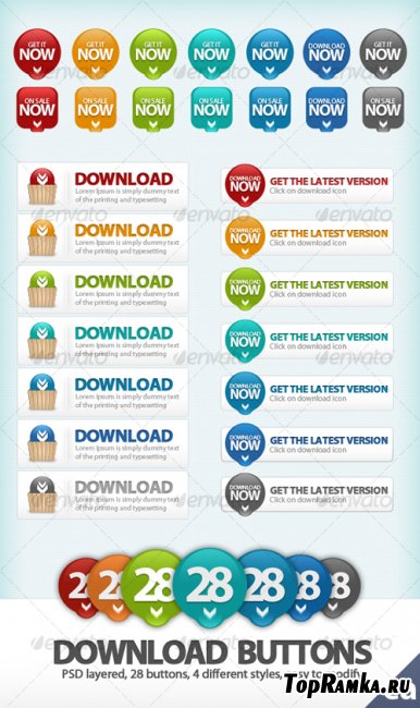 28 Download Buttons - GraphicRiver