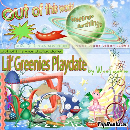 Scrap-set - Lil' Greenie's Playdate Elements