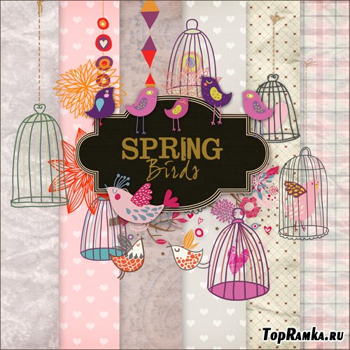 Scrap-set - Spring Birds