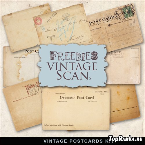 Scrap-kit - Old Vintage Postcards
