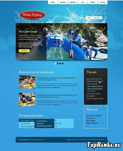 Free Rafting River Website Template