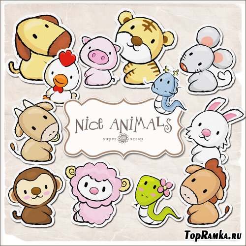 Scrap-kit - Nice Animals