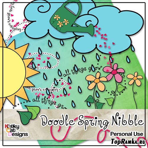 Scrap-set - Doodle Spring Nibble