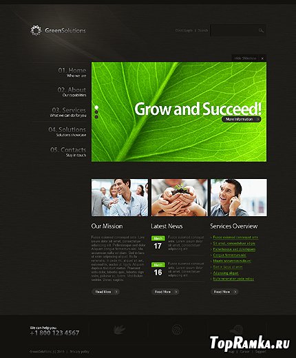 Green Solutions Website Free Template