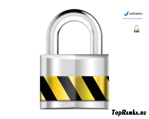 Silver padlock, security PSD Source