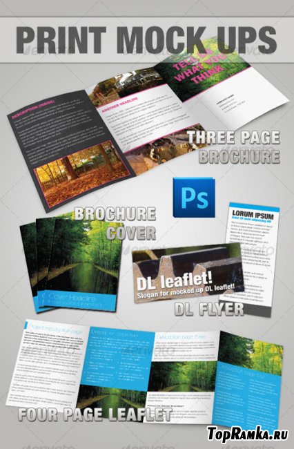 GraphicRiver Brochure & Leaflet Mock-up - Photoshop