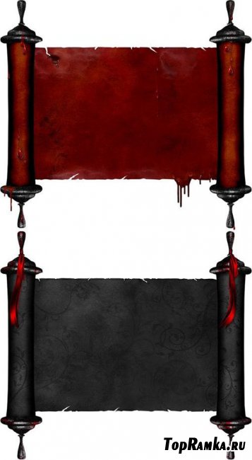 Two Beautiful Scroll - Red And Black