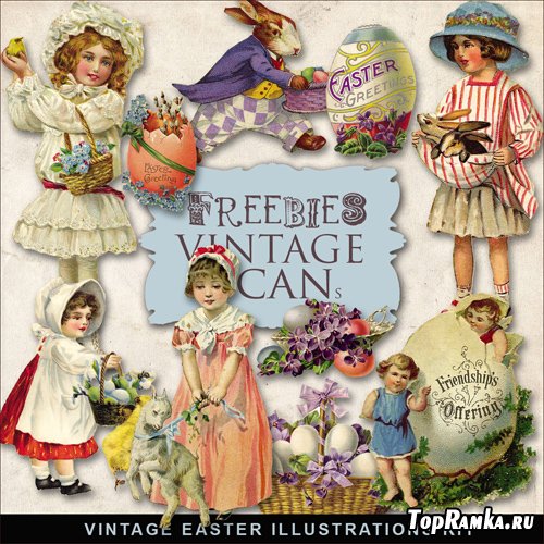 Scrap-kit - Vintage Easter Illustrations #3