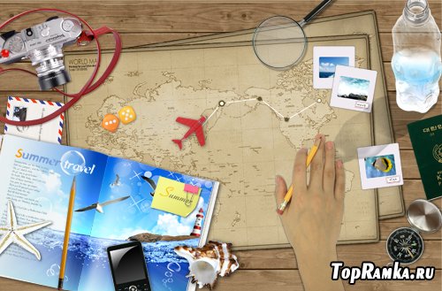 Bookmark Desktop - model aircraft on the world map