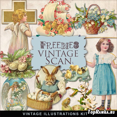 Scrap-kit - Vintage Easter Illustrations #7