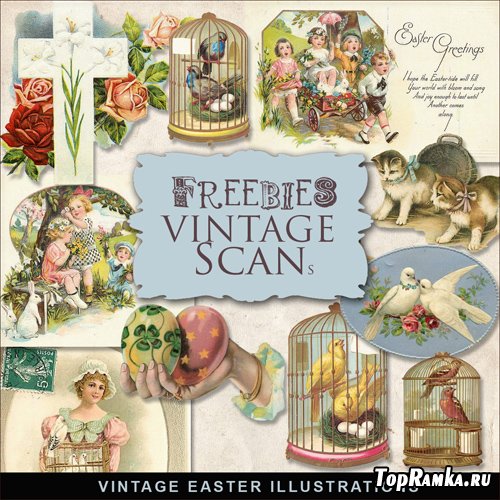 Scrap-kit - Vintage Easter Illustrations #11