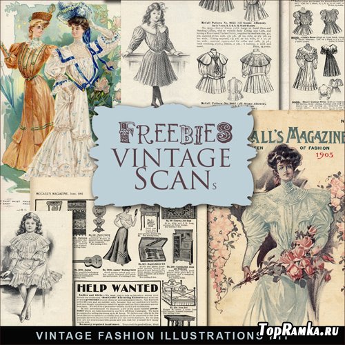 Scrap-kit - Vintage Fashion Illustrations #2