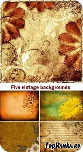 Five vintage backgrounds (  )