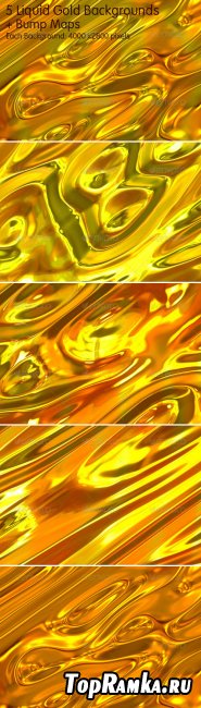 5 Liquid Gold Backgrounds - GraphicRiver