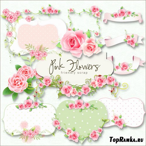 Scrap-kit - Pink Flower Labels