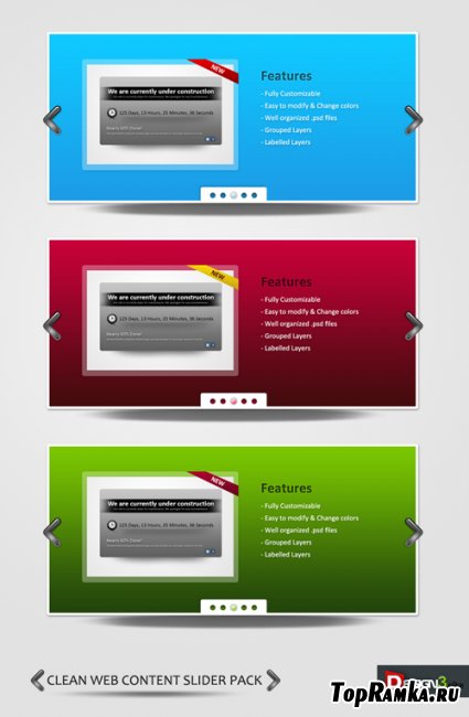 Clean & Free Web Content Slider Pack