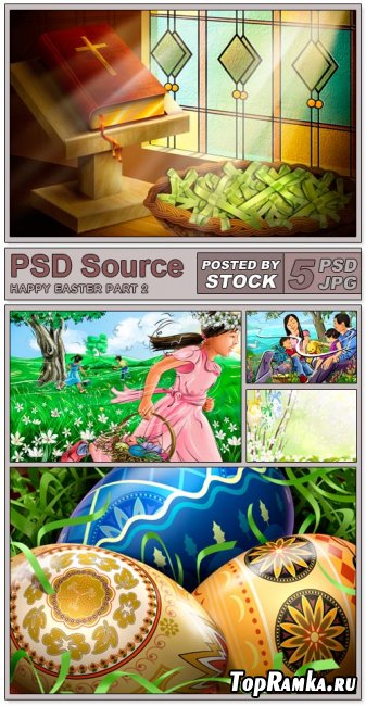 Layered PSD Files - Happy easter 2