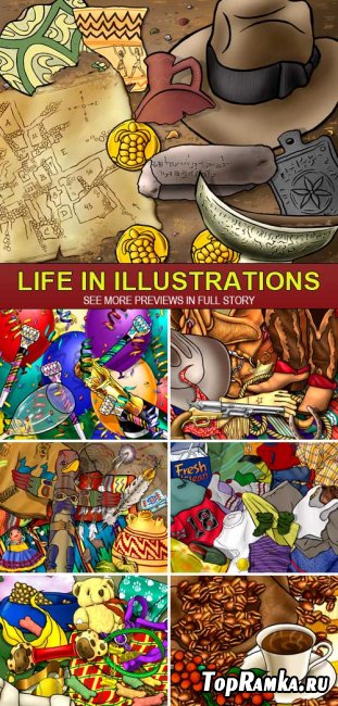 PSD Source - Life in illustrations