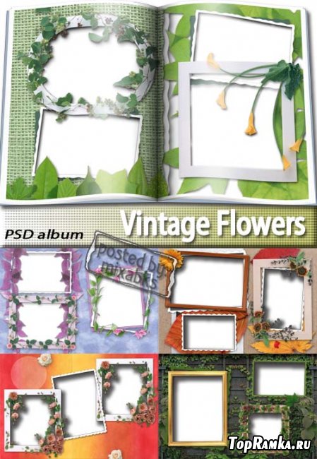    | Vintage Flowers (PNG vignettes)