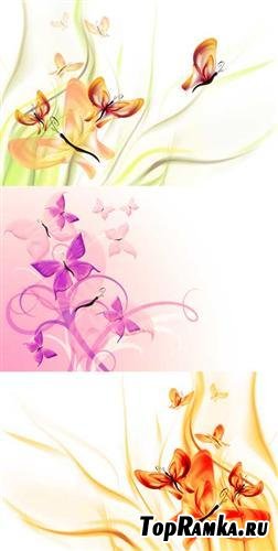 Butterflies and Flowers - Backgrounds