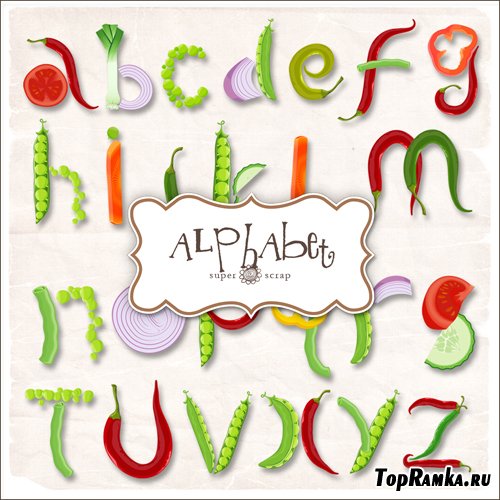 Scrap-kit - Vegetable Alphabet