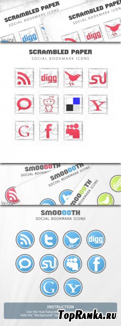 Scrambledpaper & Smooooth Social Icons