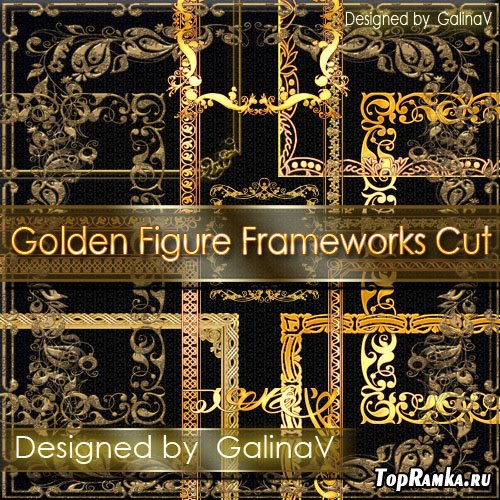    PNG | Golden Figure Frameworks Cut