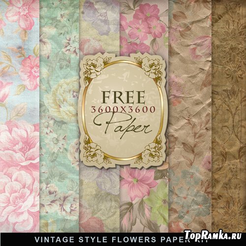 Vintage Style Flowers Paper Kit