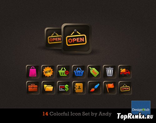 14 Colorful Icon Set by Andy
