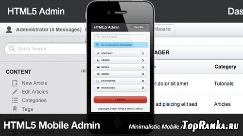 MojoThemes - HTML5 + CSS3 Mobile Admin Template - RiP