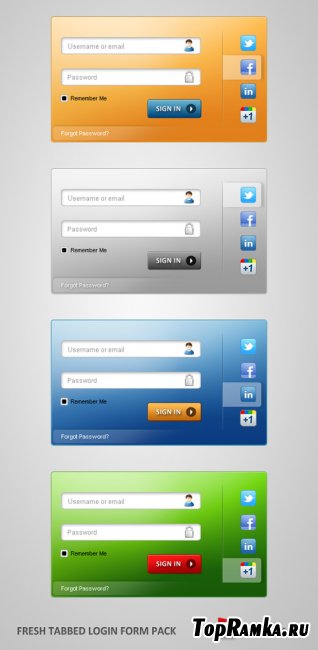 Fresh & Free! Tabbed Login Form Pack