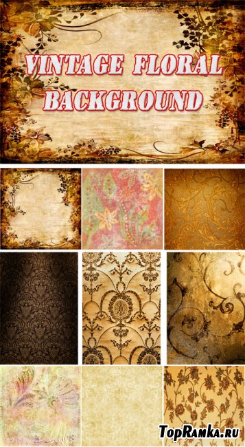 Vintage Floral Backgrounds Collection