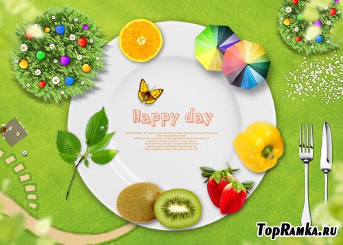 PSD source - Plate - Happy Day