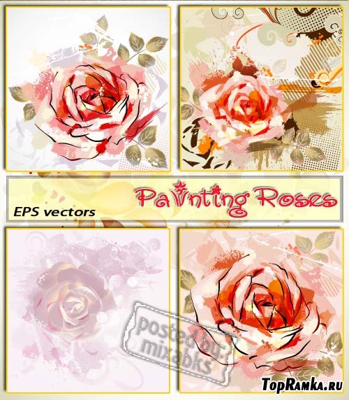   | Painting Roses (EPS vector)