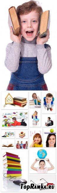 School Cliparts - school, education, children, books