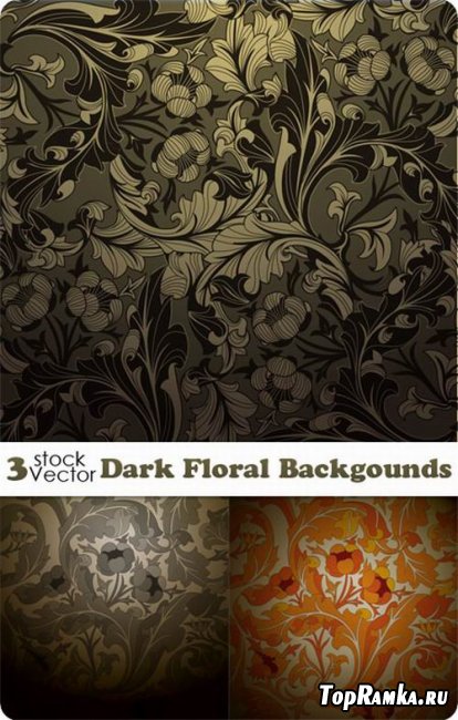Dark Floral Backgounds Vector