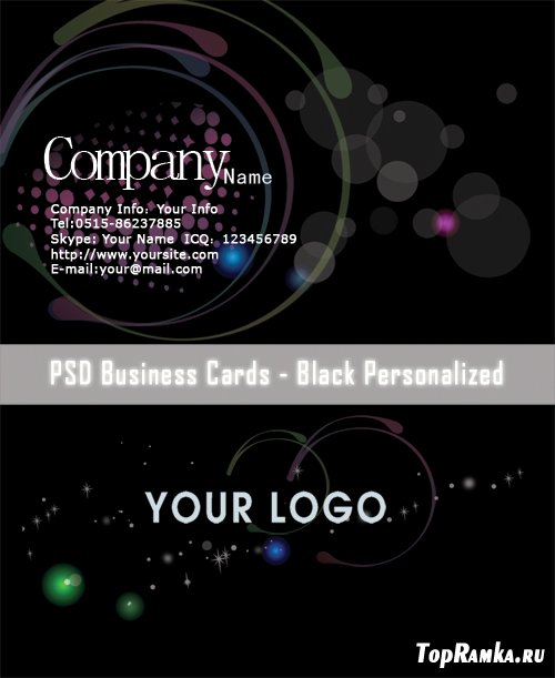 PSD Business Cards - Black Personalized