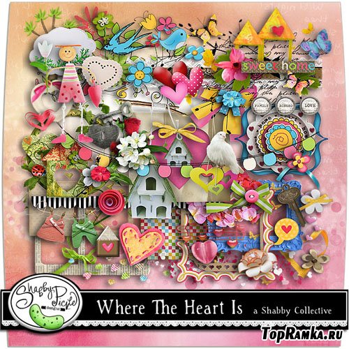 Scrap-set - Where the heart is by ShabbyPickleDesign