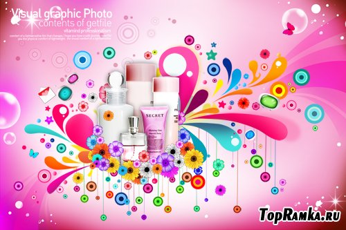 PSD Source - Colorful Fashion Cosmetics Poster